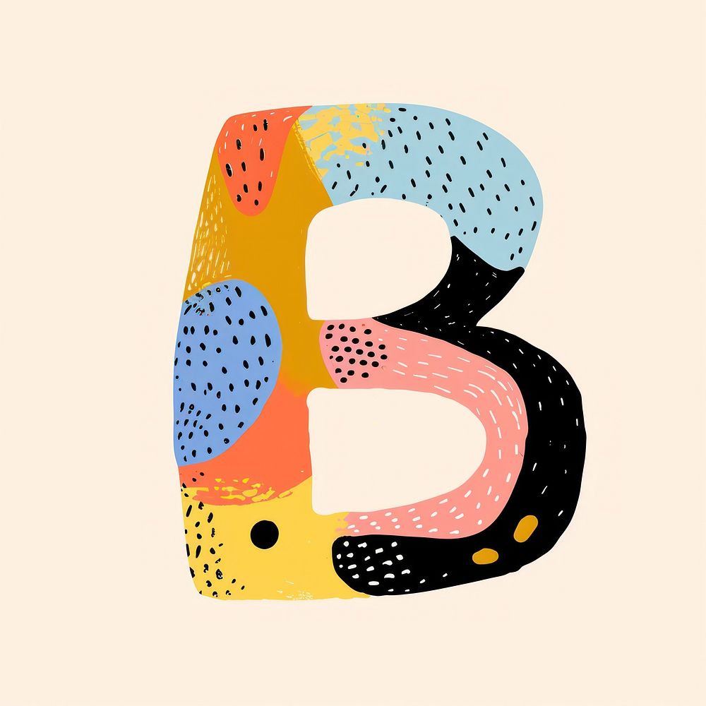 Alphabet B art pattern drawing.