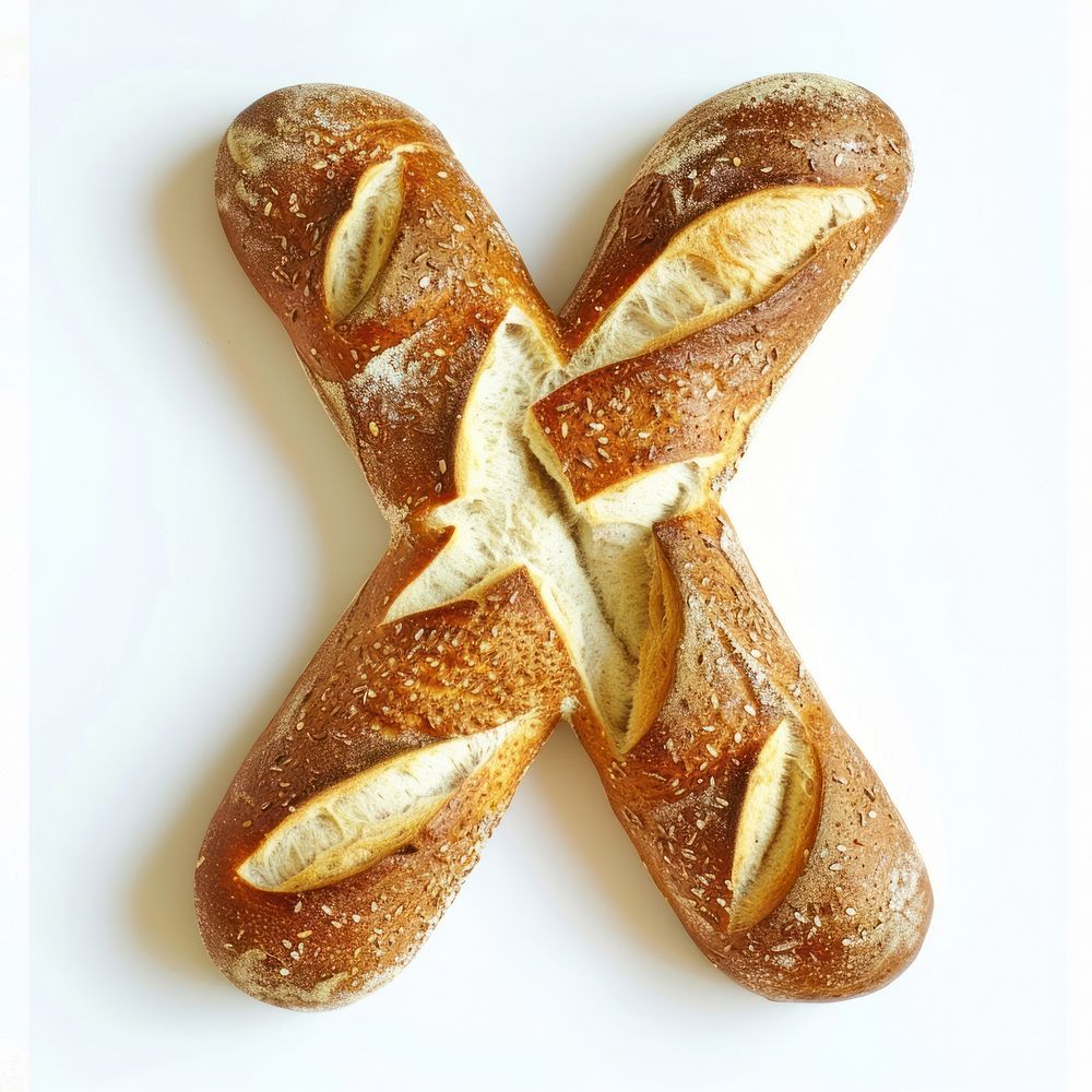 Creative bread shaped like X