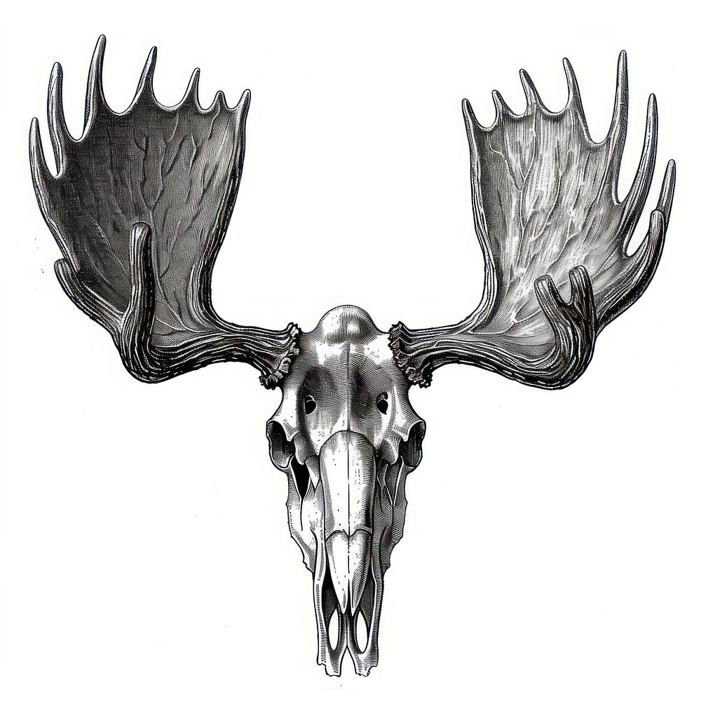 Moose skull with large antlers