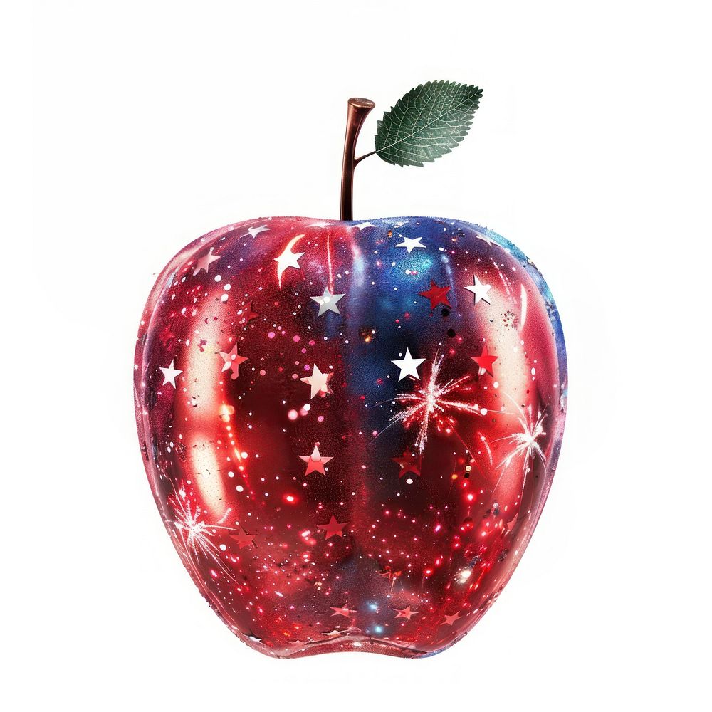 Patriotic apple with starry design