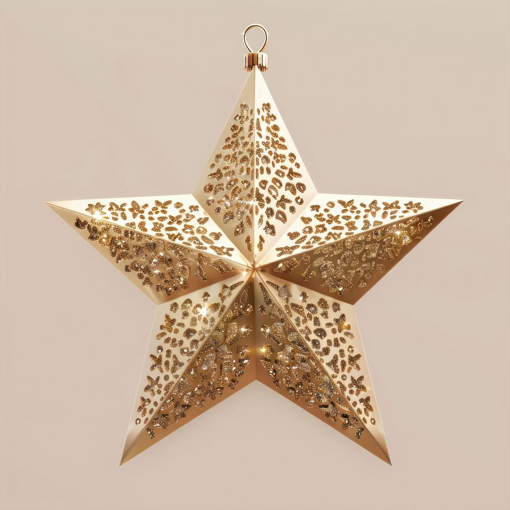 Elegant golden star ornament