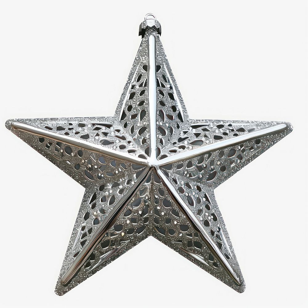 Elegant silver star ornament