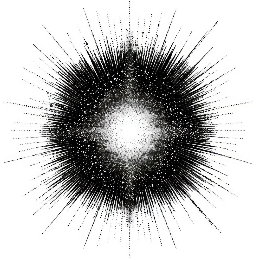 Abstract radial black dot burst