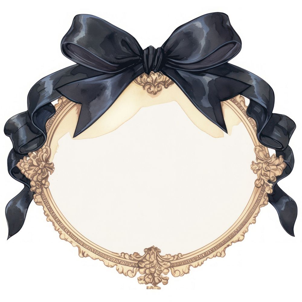 Elegant vintage frame with ribbon