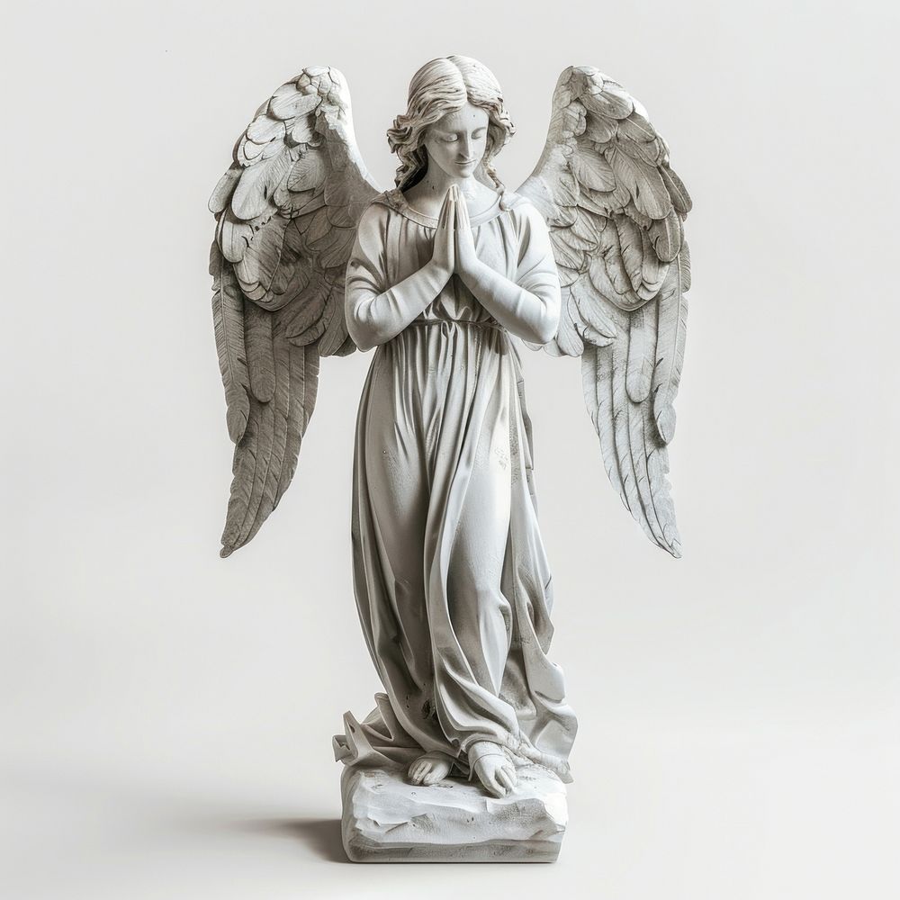 Graceful angel statue praying