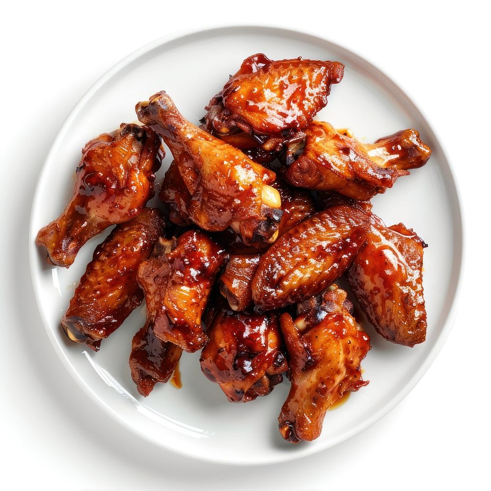 Delicious glazed chicken wings plate