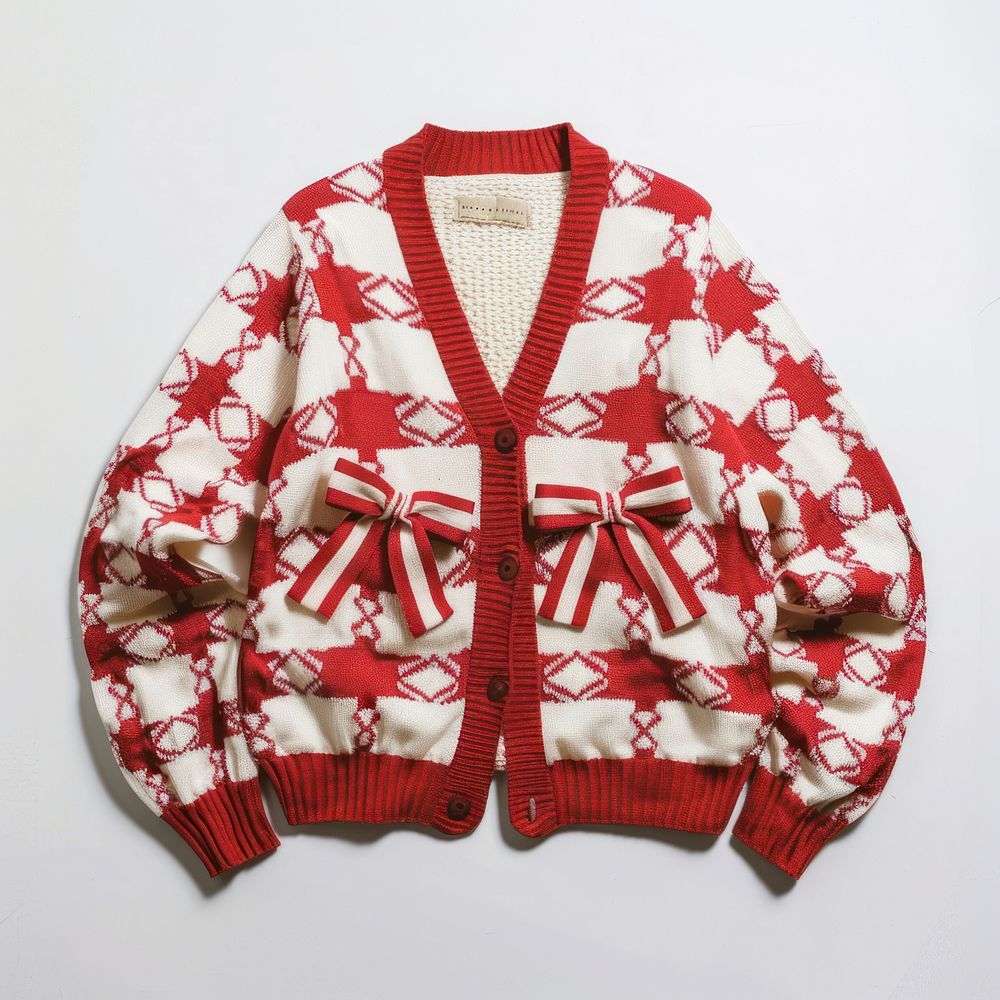 Stylish red patterned cardigan