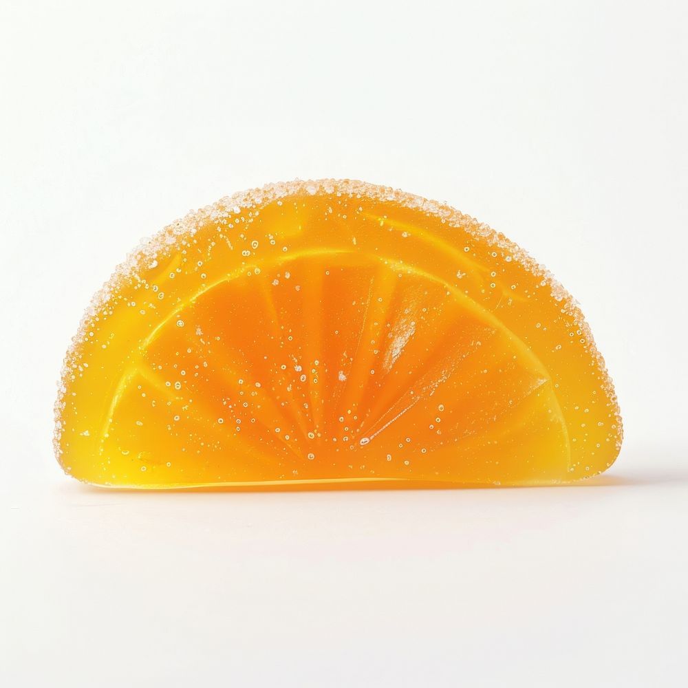 Sugary citrus jelly candy slice