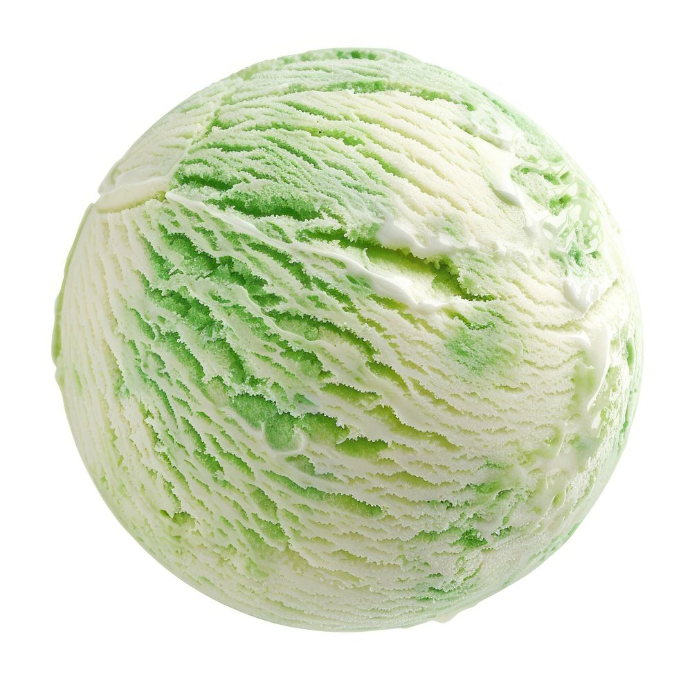 Green mint ice cream scoop