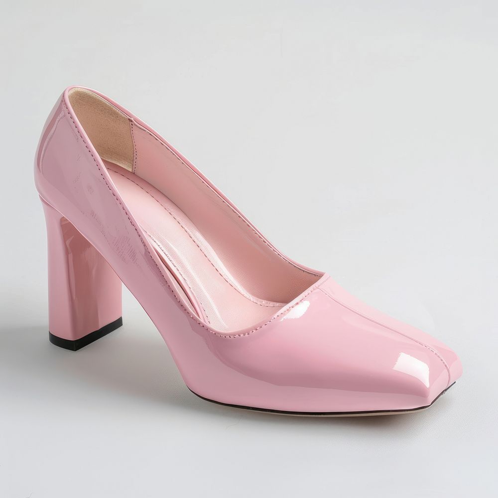 Elegant pink patent leather heels