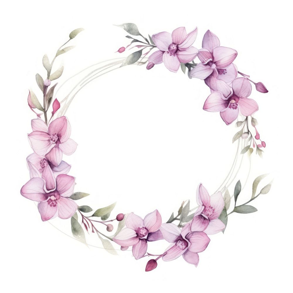 Delicate floral wreath illustration