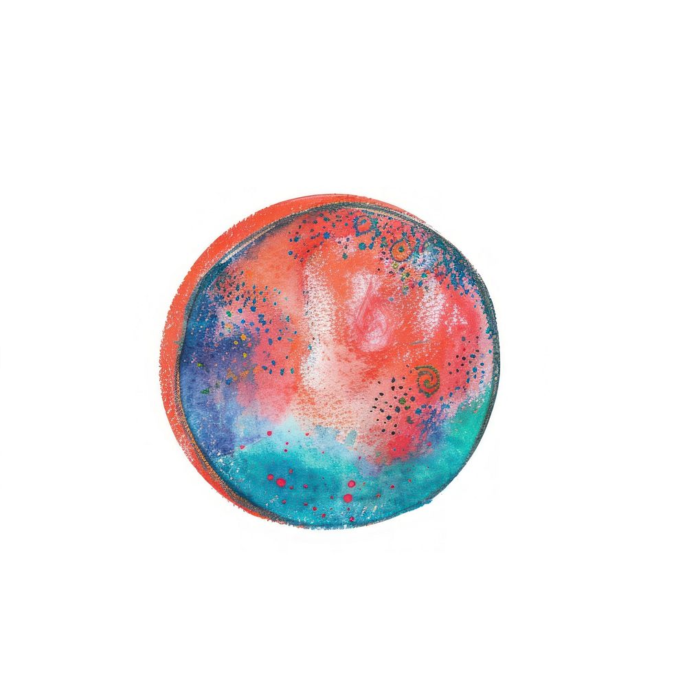 Vibrant abstract watercolor planet illustration