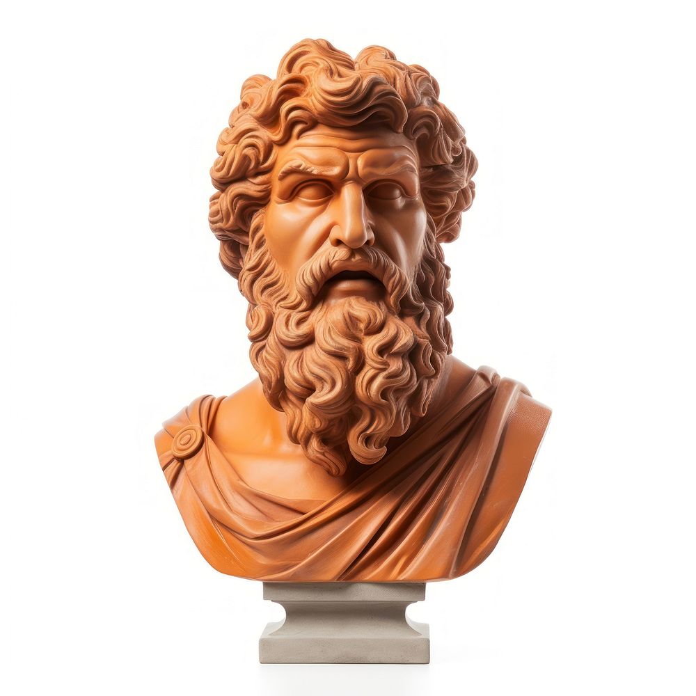 Ancient Greek god statue bust