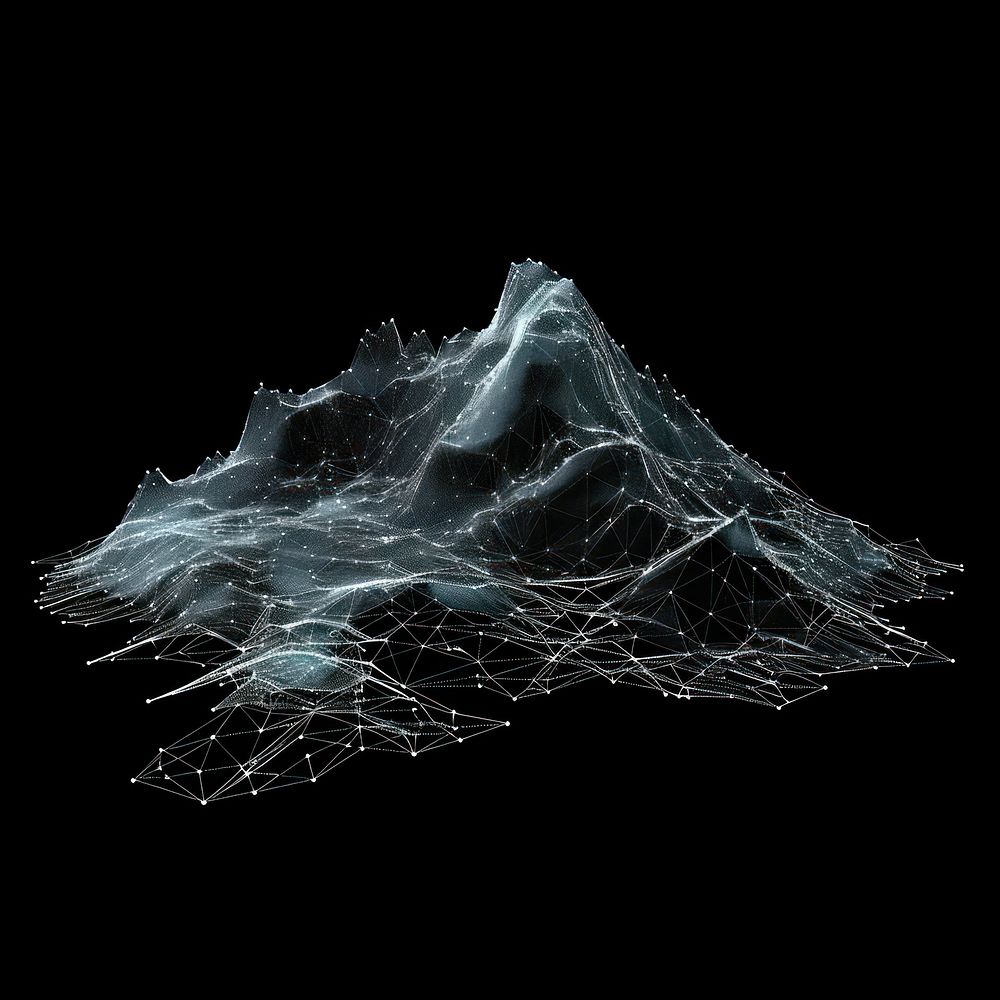 Abstract digital mountain data visualization