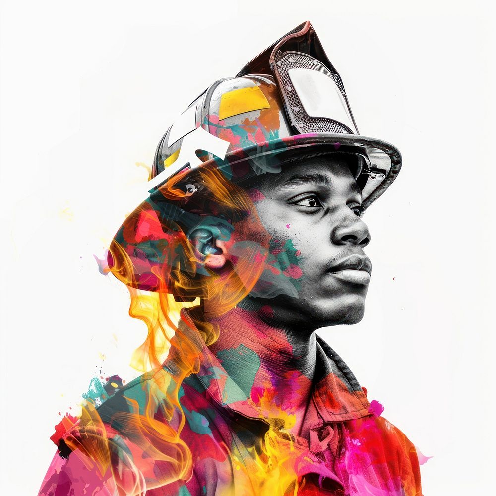 Vibrant firefighter portrait art | Free Photo - rawpixel