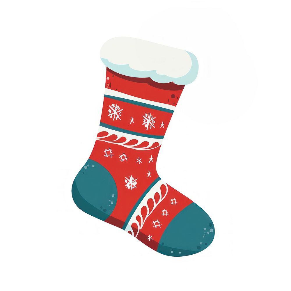 Festive Christmas stocking illustration