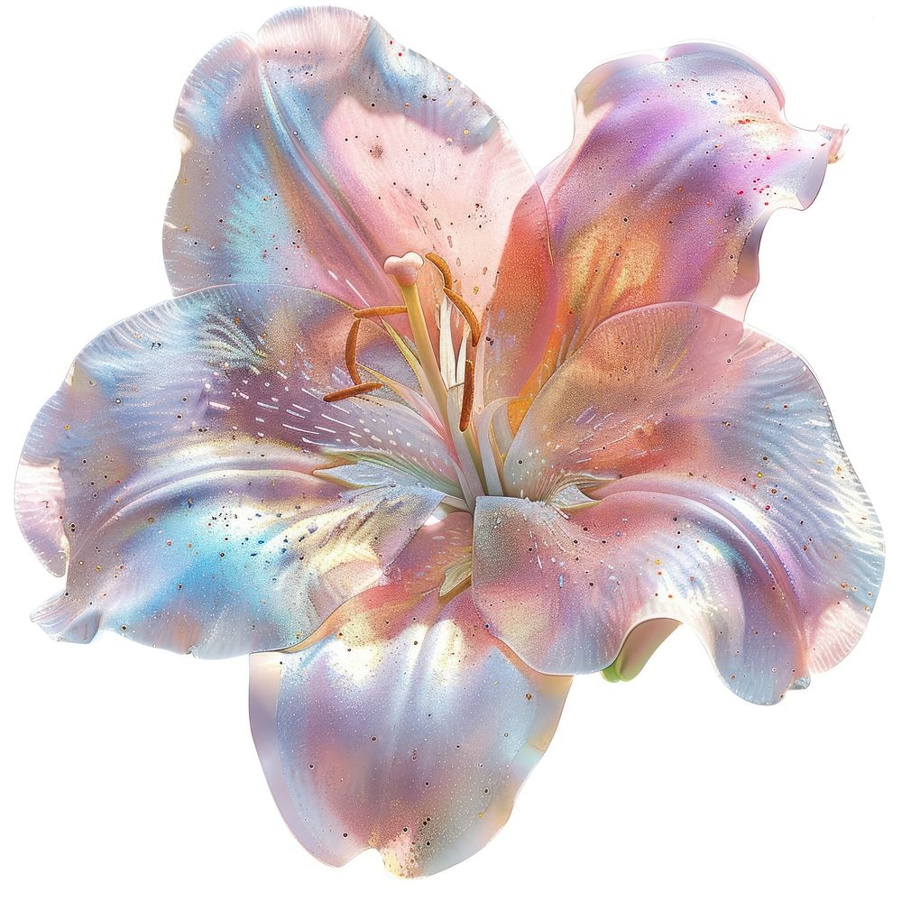 Vibrant iridescent flower art