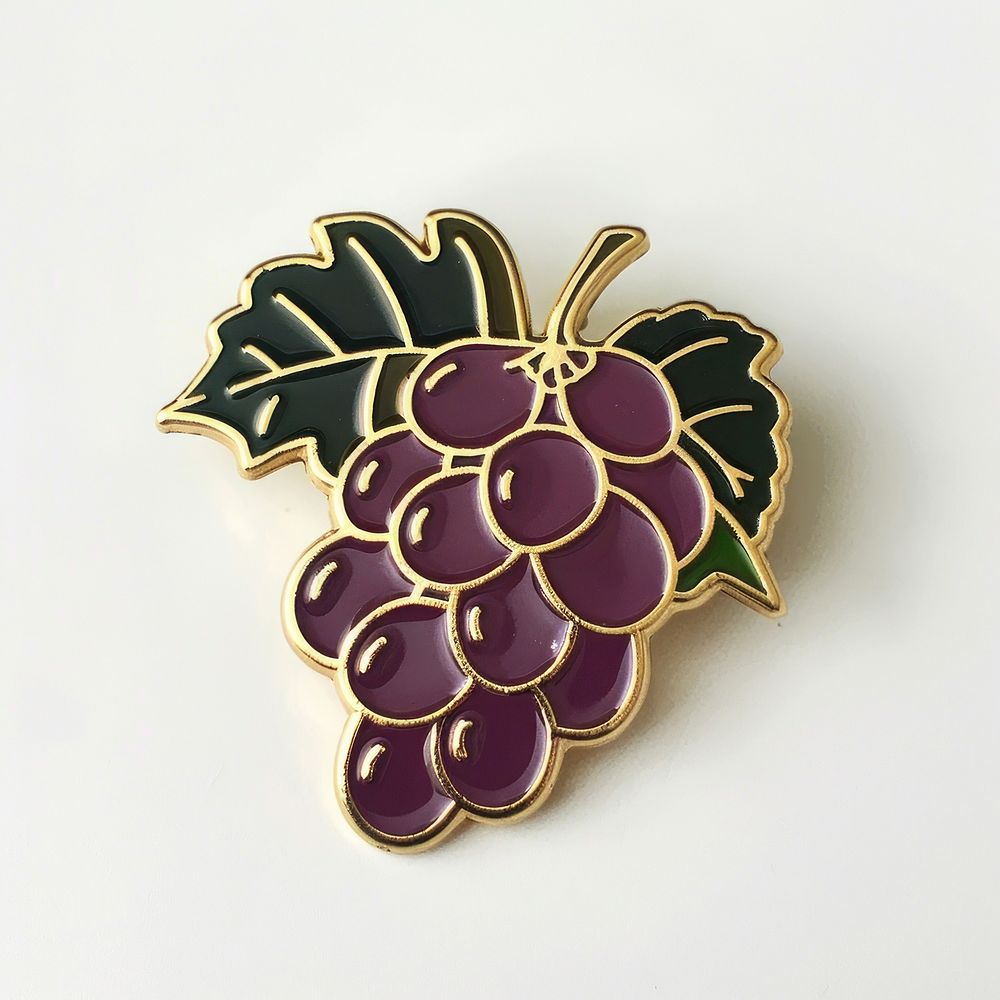 Elegant grape cluster enamel pin