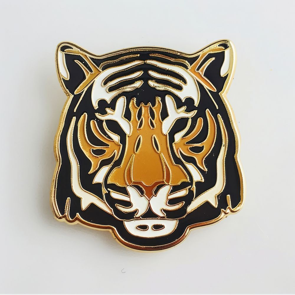 Enamel tiger head pin