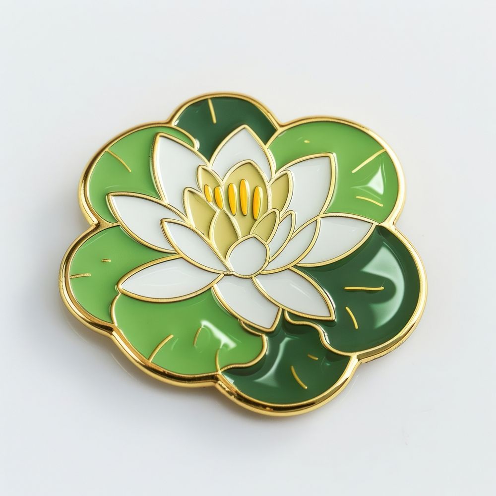 Elegant lotus flower enamel pin