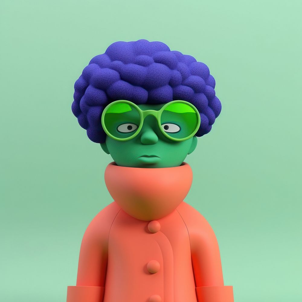 Colorful abstract character with glasses