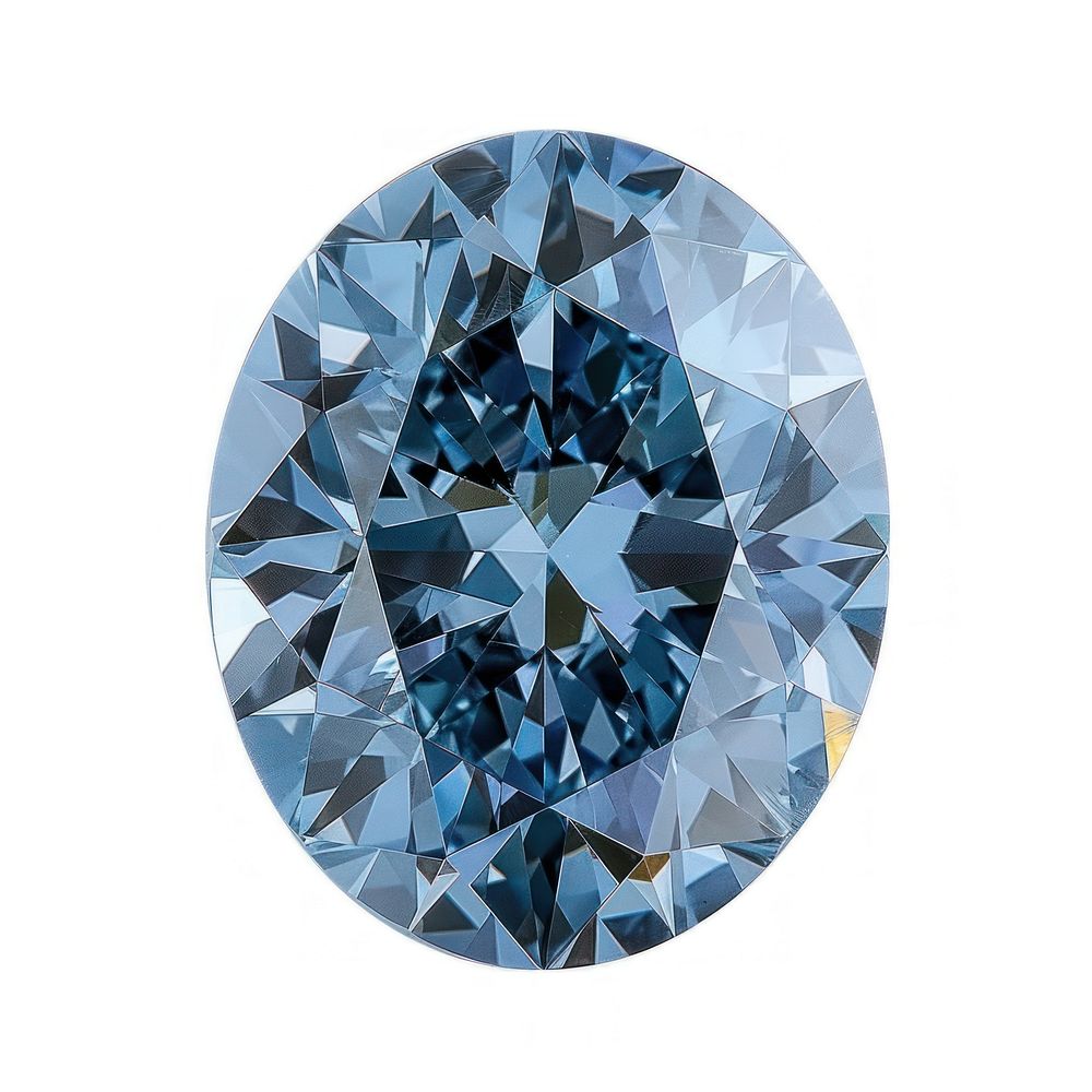 Brilliant blue oval cut diamond