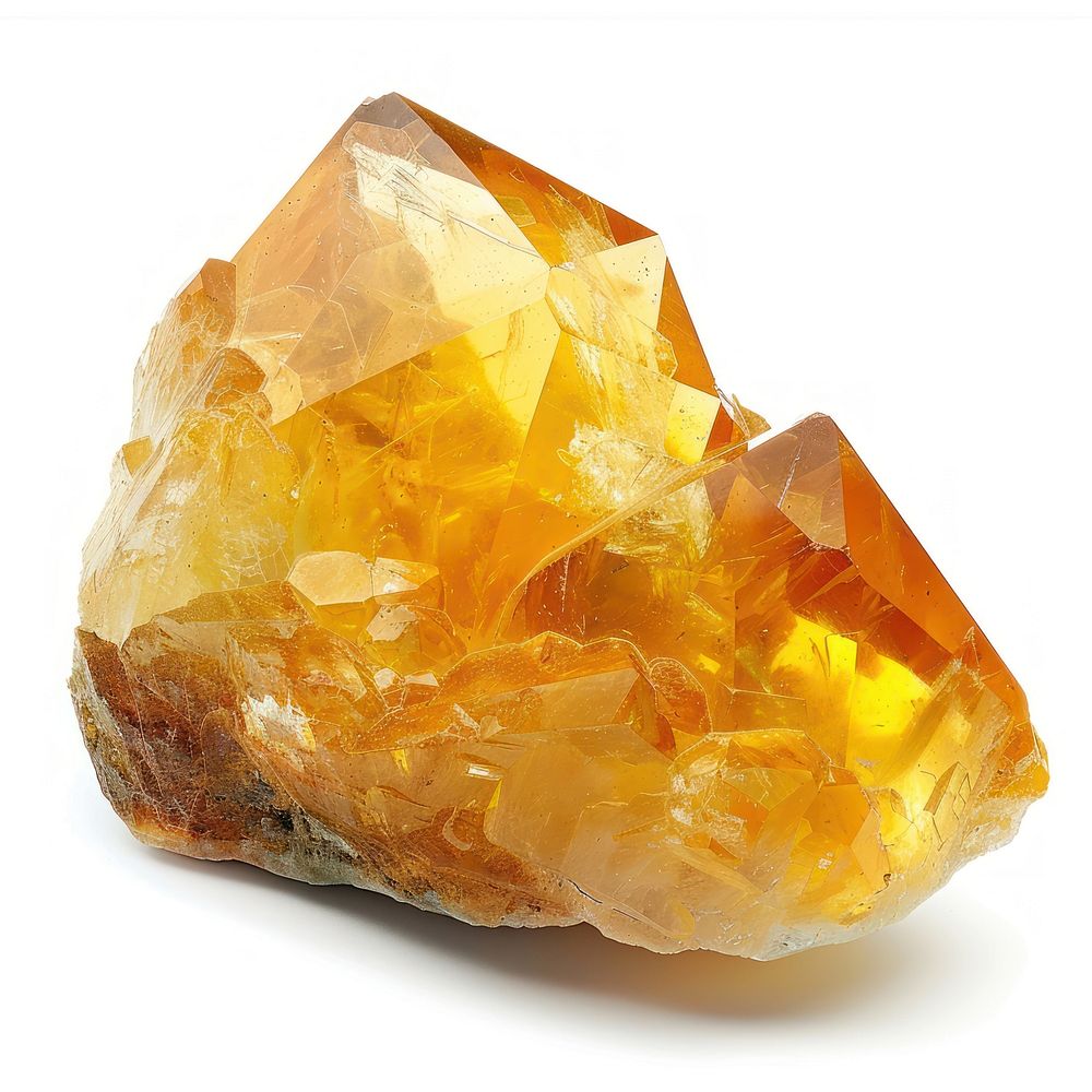 Vibrant yellow citrine crystal gemstone