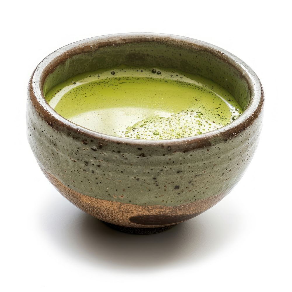 Ceramic bowl with green matcha