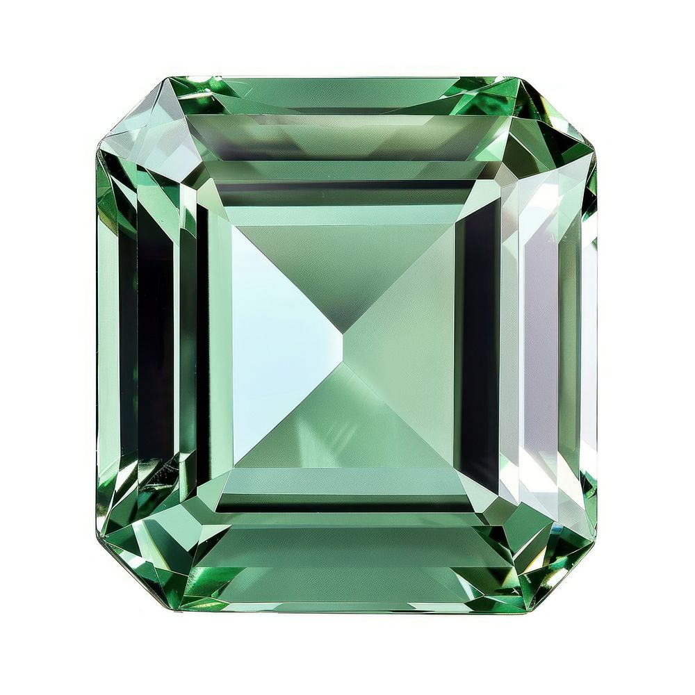 Elegant green emerald-cut gemstone