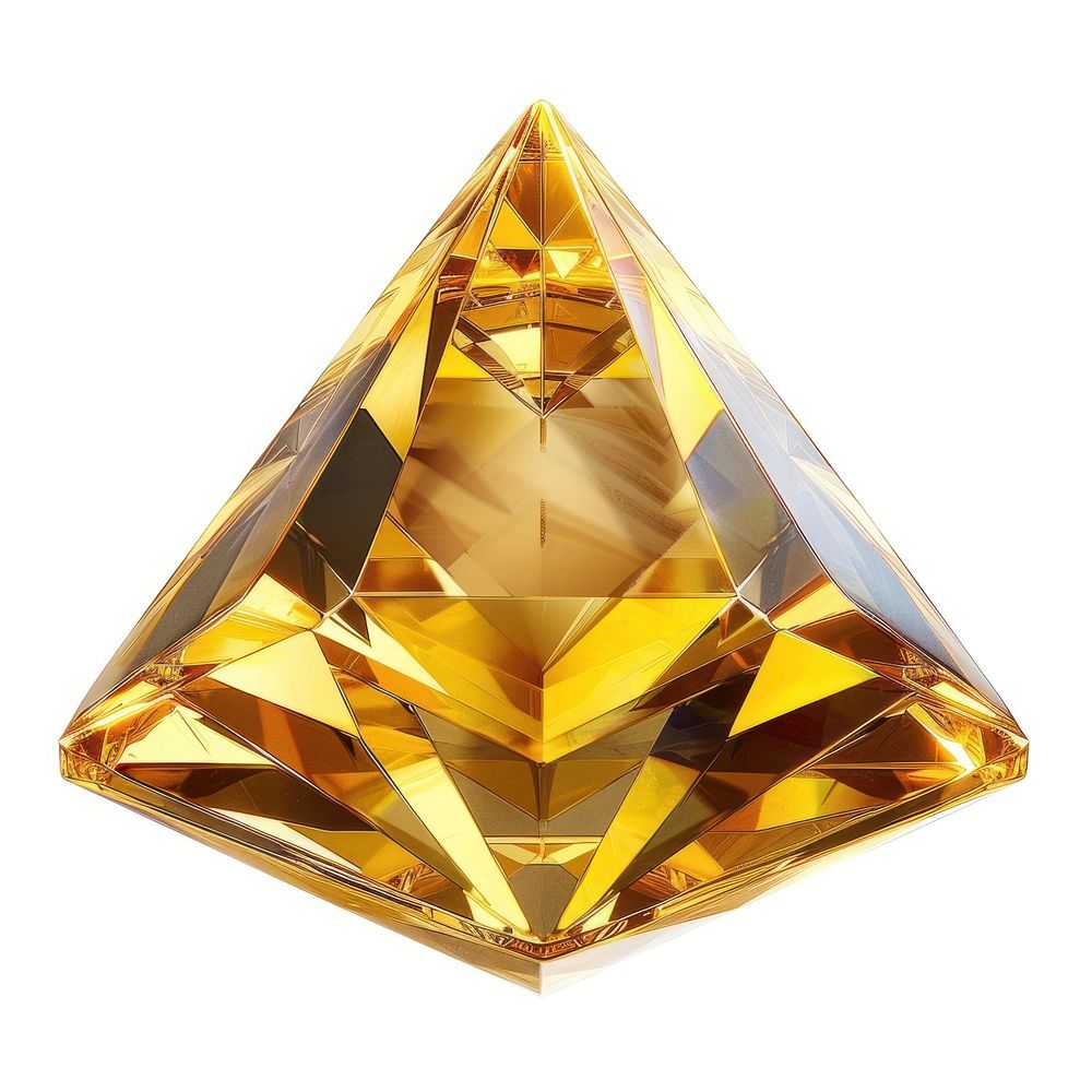 Golden pyramid-shaped crystal gem | Free Photo - rawpixel