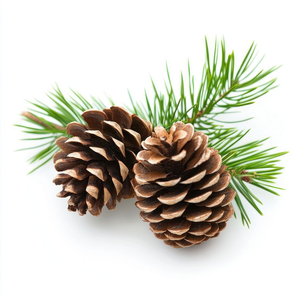 Natural pine cones with needles