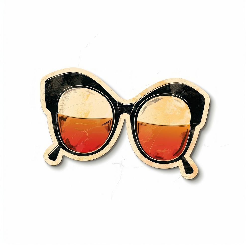 Vintage cat-eye sunglasses illustration