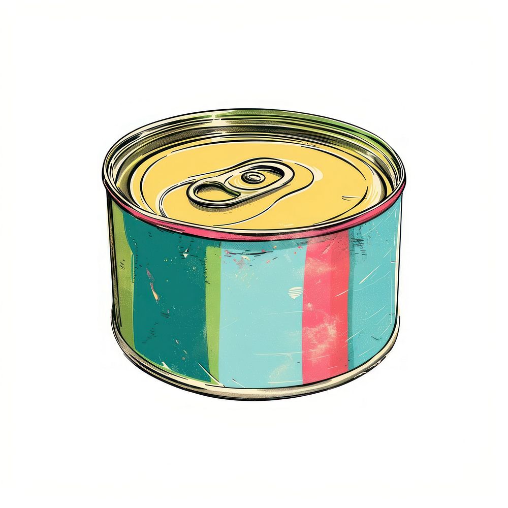 Colorful canned food illustration