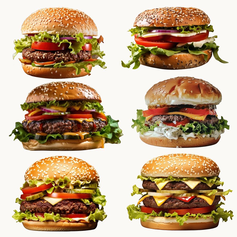 Cheeseburger design element remix set