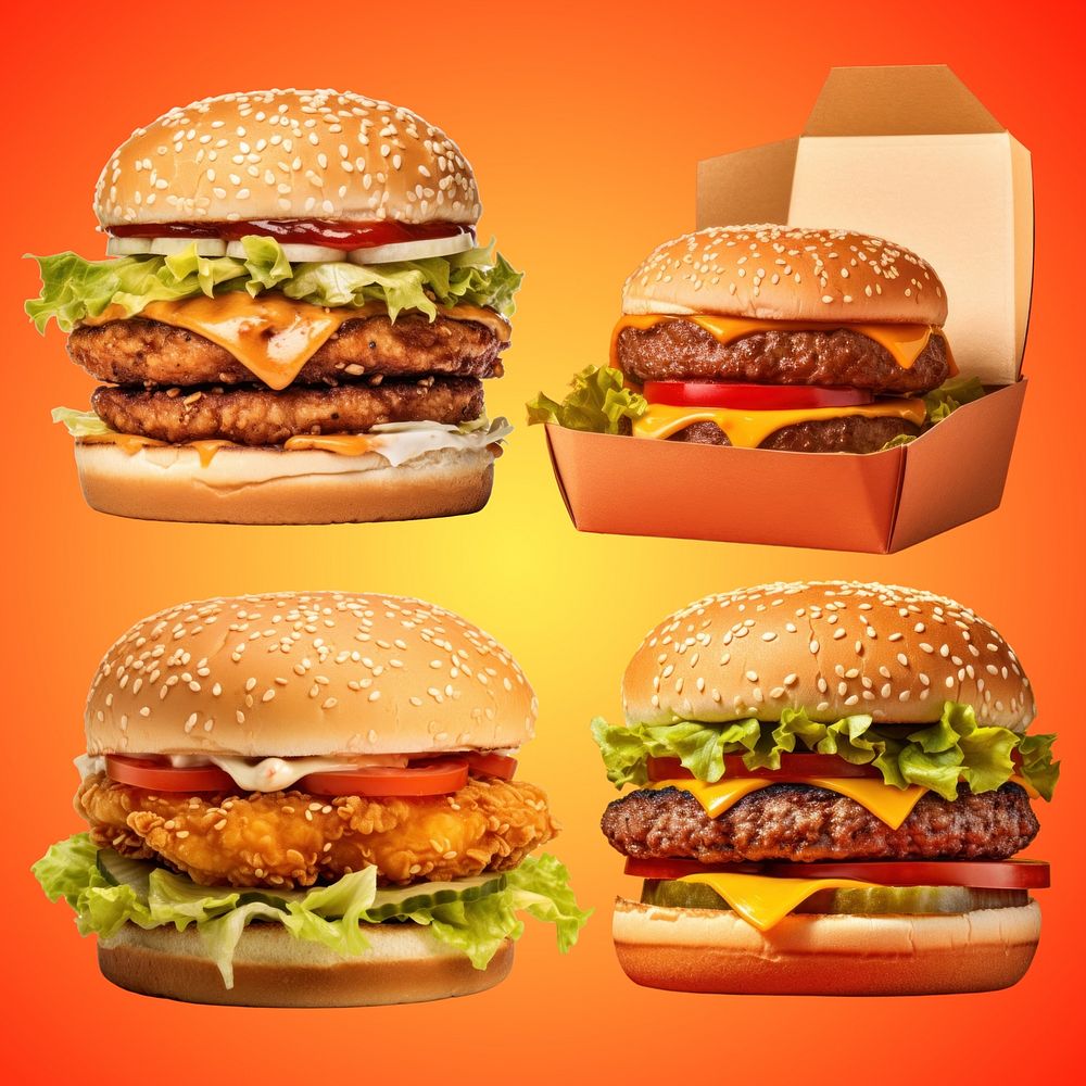cheeseburger-design-element-remix-set-free-photo-rawpixel