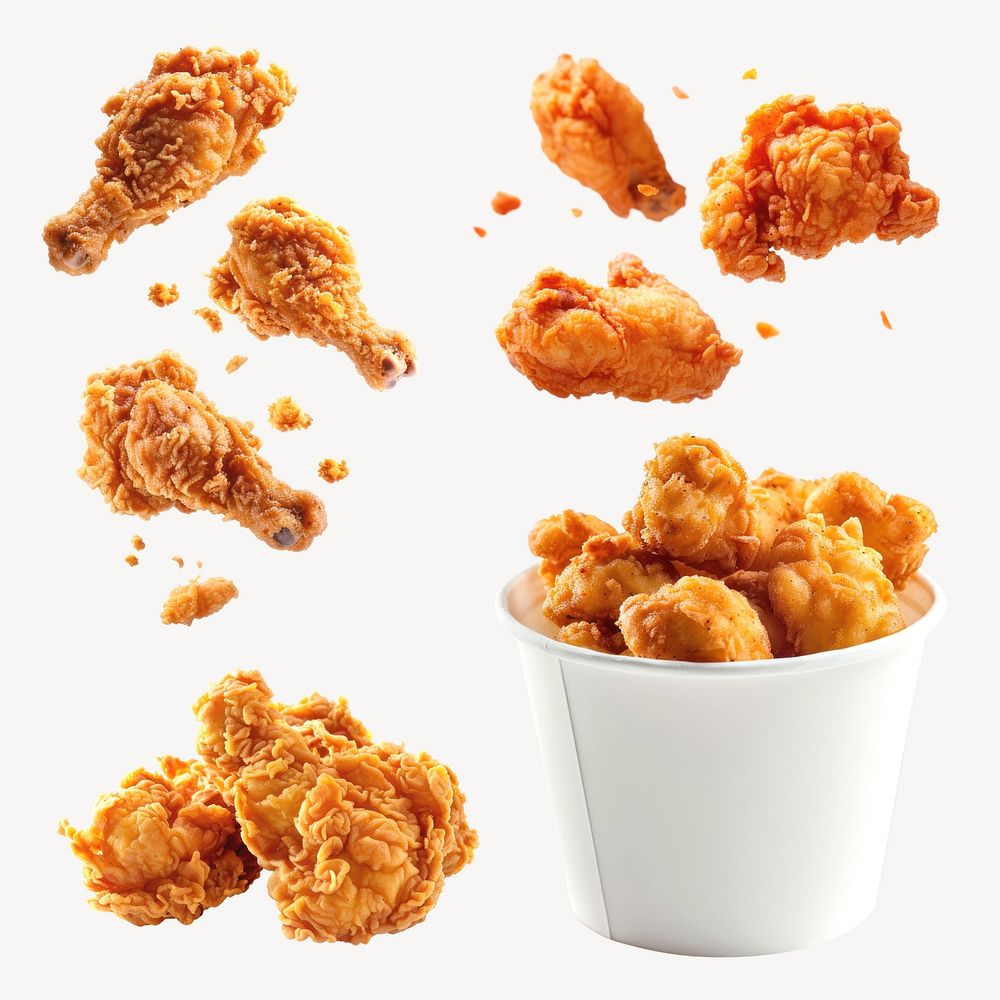 Fried chicken design element set