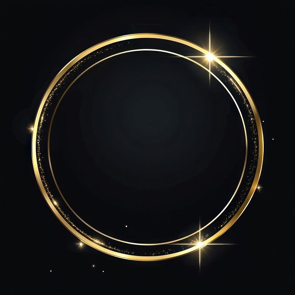 Elegant golden circular frame illustration