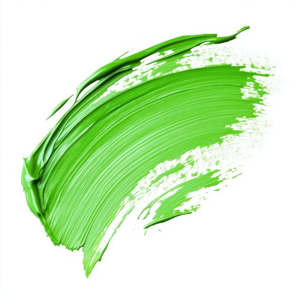 Bright green pastel paint brushstroke art graphics abstract.