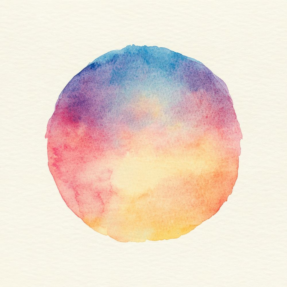 Colorful watercolor gradient circle