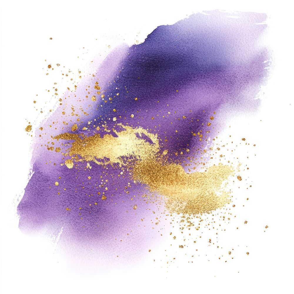 Abstract watercolor with gold accents