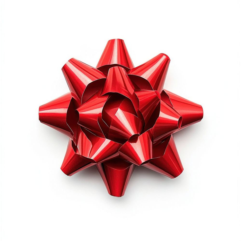 Shiny red gift bow