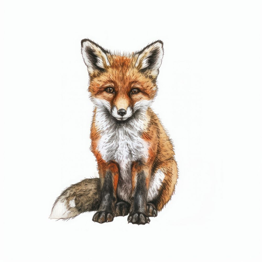 Charming fox watercolor illustration