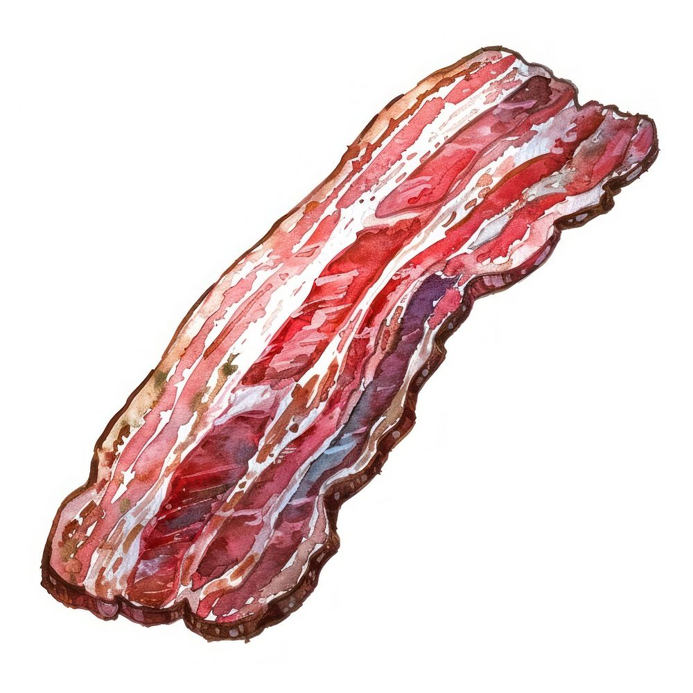 Watercolor bacon slice illustration