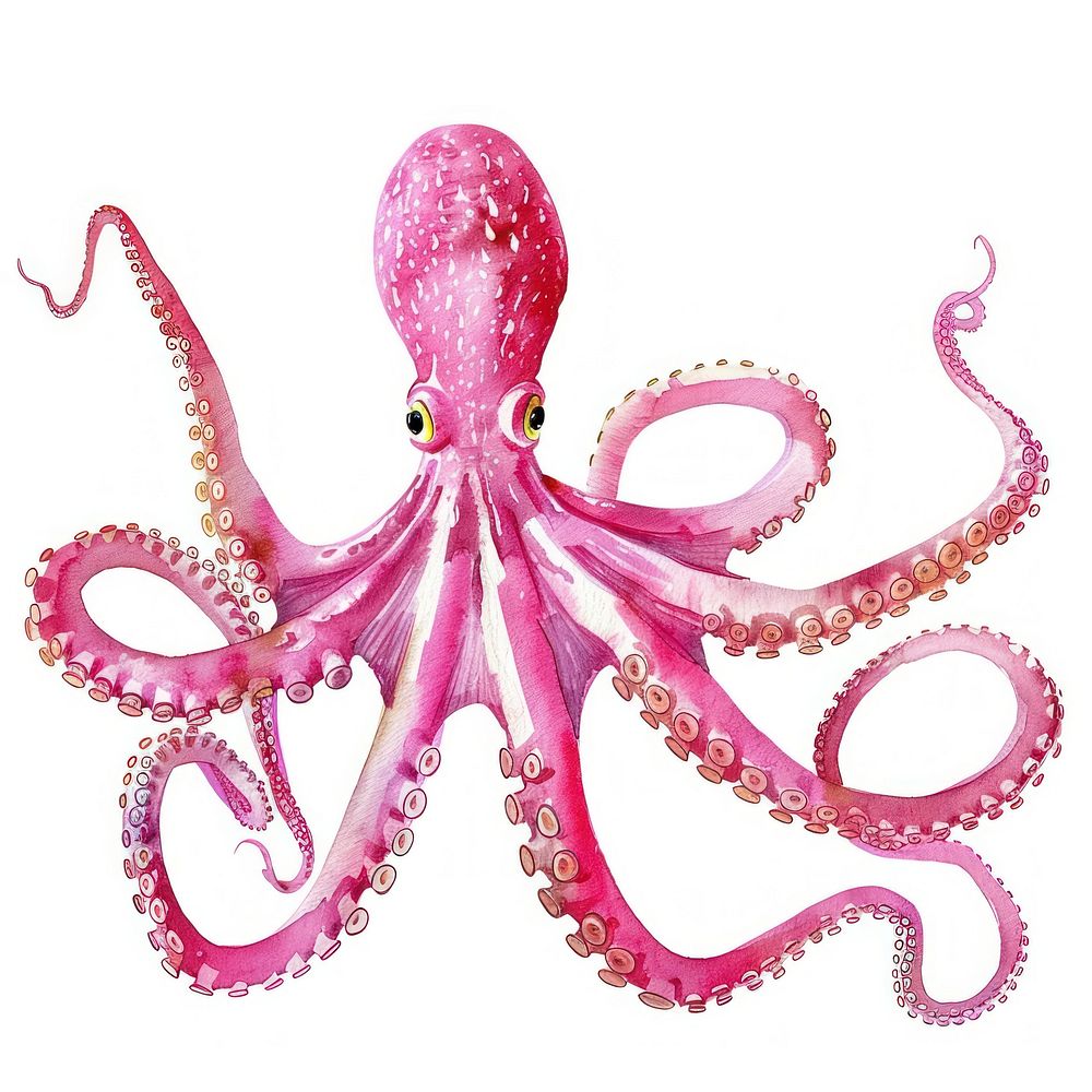 Vibrant pink octopus illustration