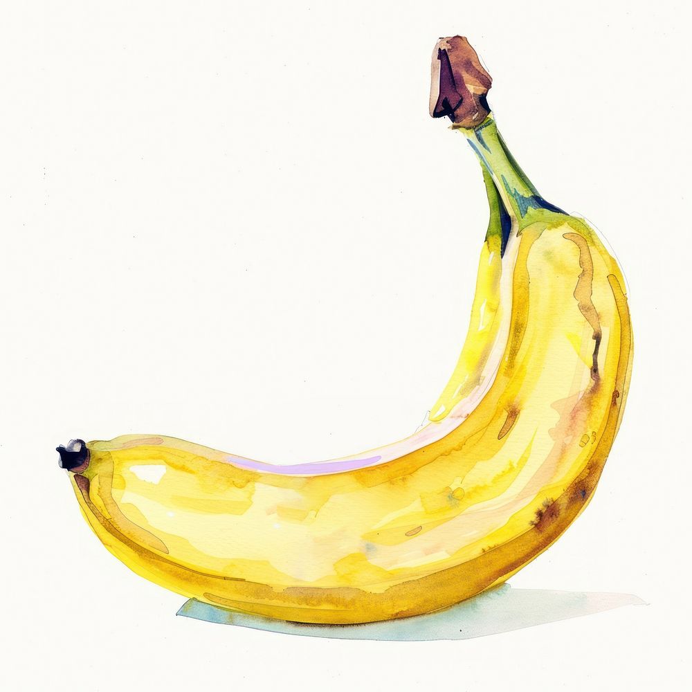 Vibrant watercolor banana illustration