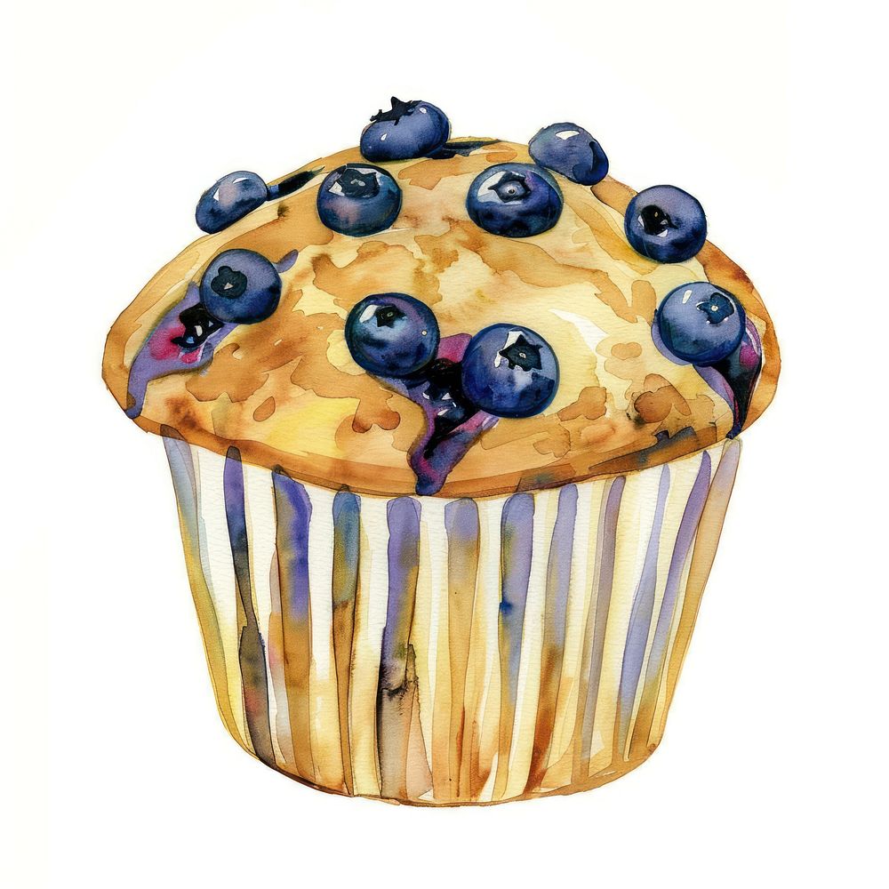 Delicious blueberry muffin illustration