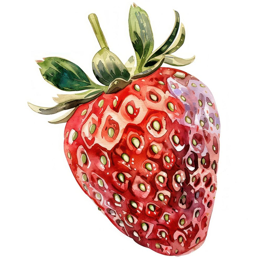 Vibrant watercolor strawberry illustration