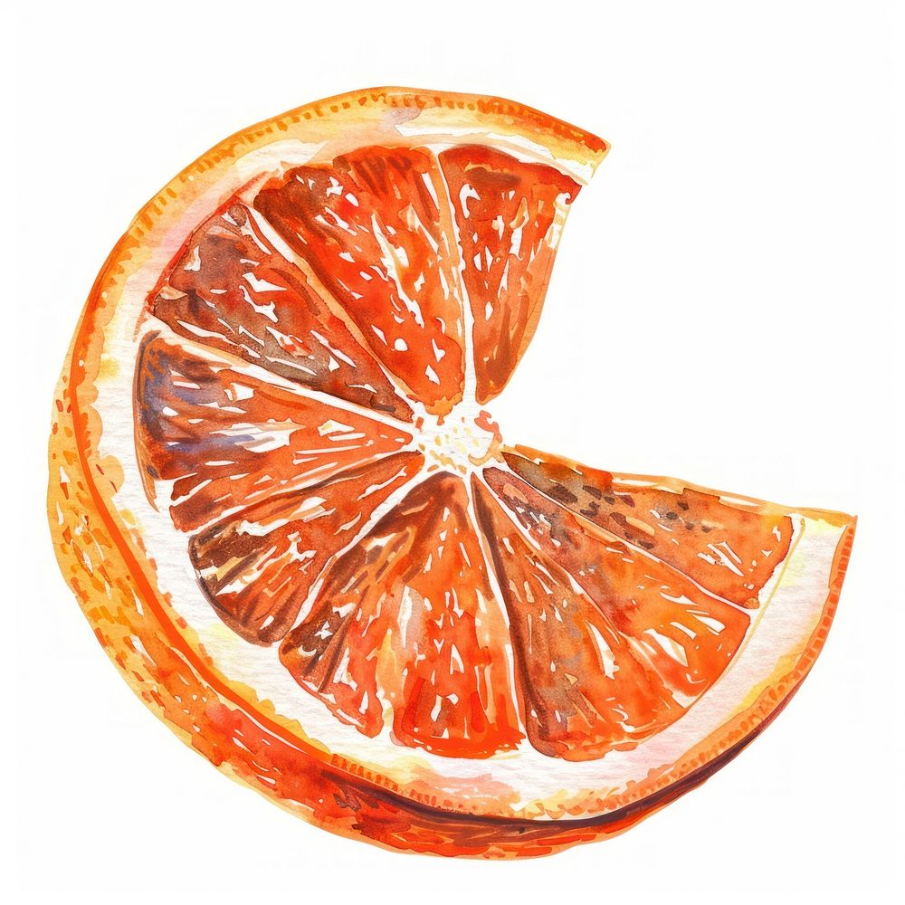 Vibrant watercolor orange slice