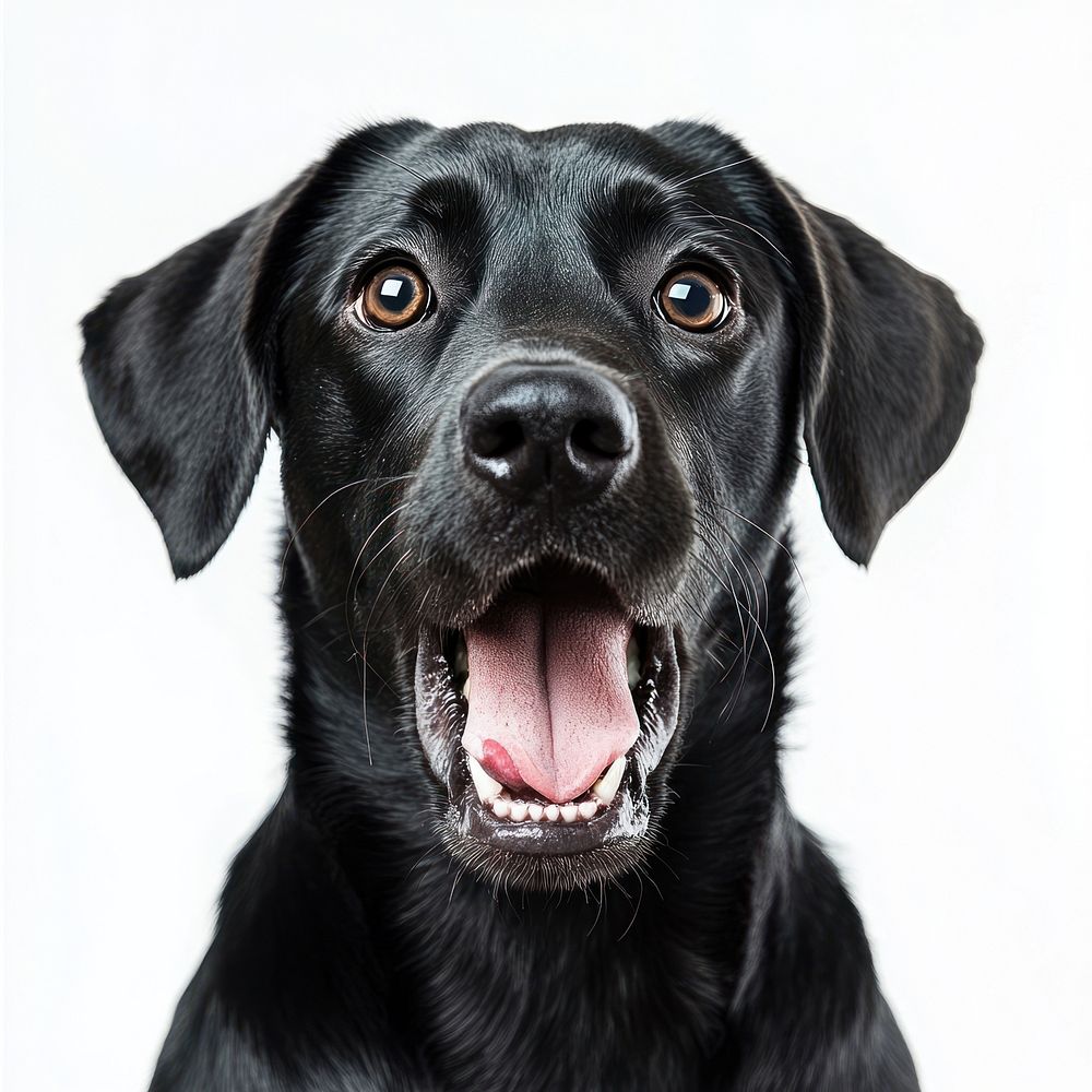 Happy black dog portrait photo | Free Photo - rawpixel
