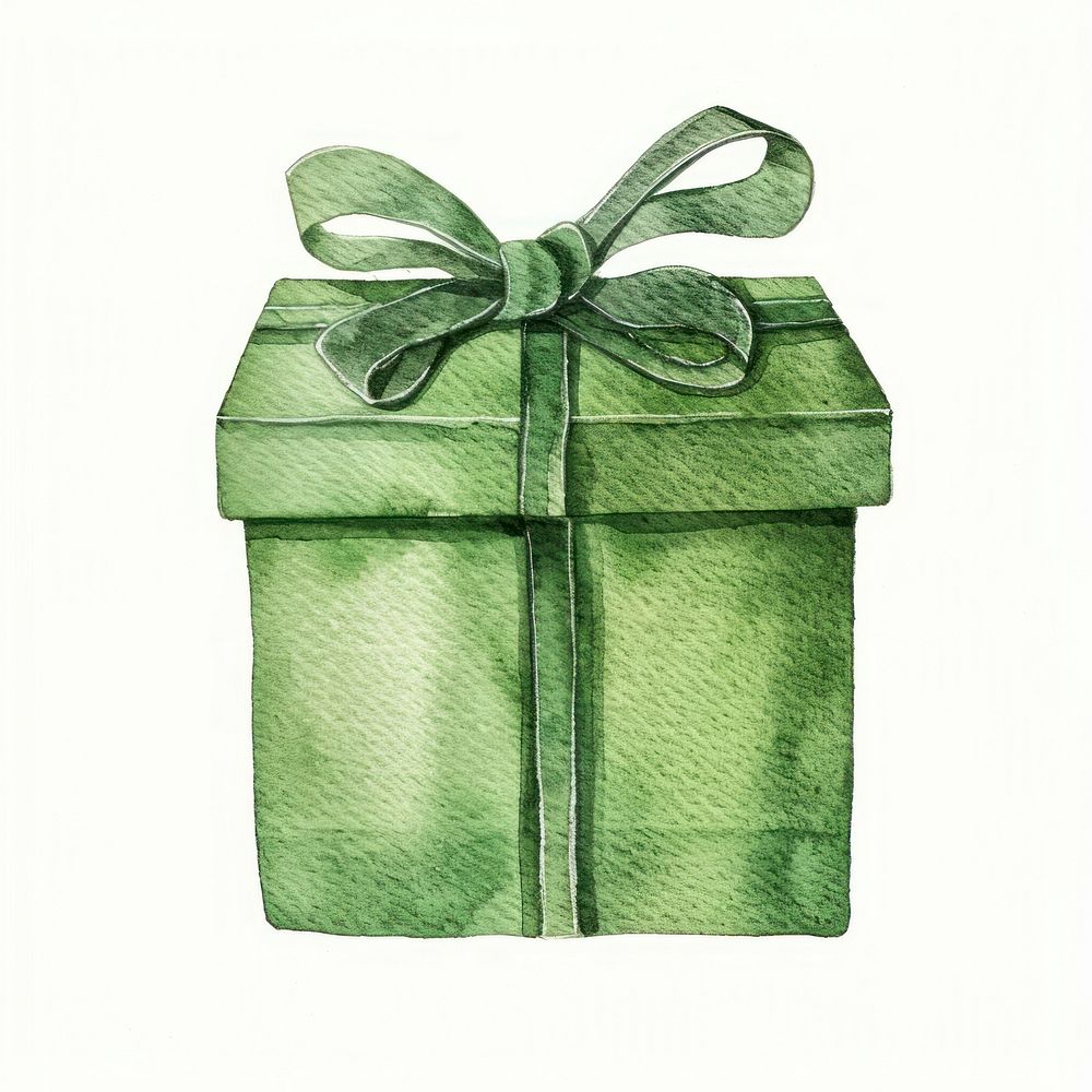 Elegant green gift box illustration